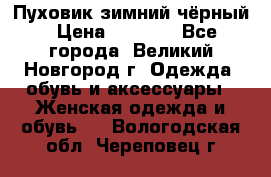 Пуховик зимний чёрный › Цена ­ 2 500 - Все города, Великий Новгород г. Одежда, обувь и аксессуары » Женская одежда и обувь   . Вологодская обл.,Череповец г.